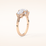 1.04 CT Princess Shaped Three Stone Moissanite Engagement Ring