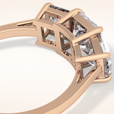 1.04 CT Princess Shaped Three Stone Moissanite Engagement Ring