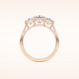 1.04 CT Princess Shaped Three Stone Moissanite Engagement Ring