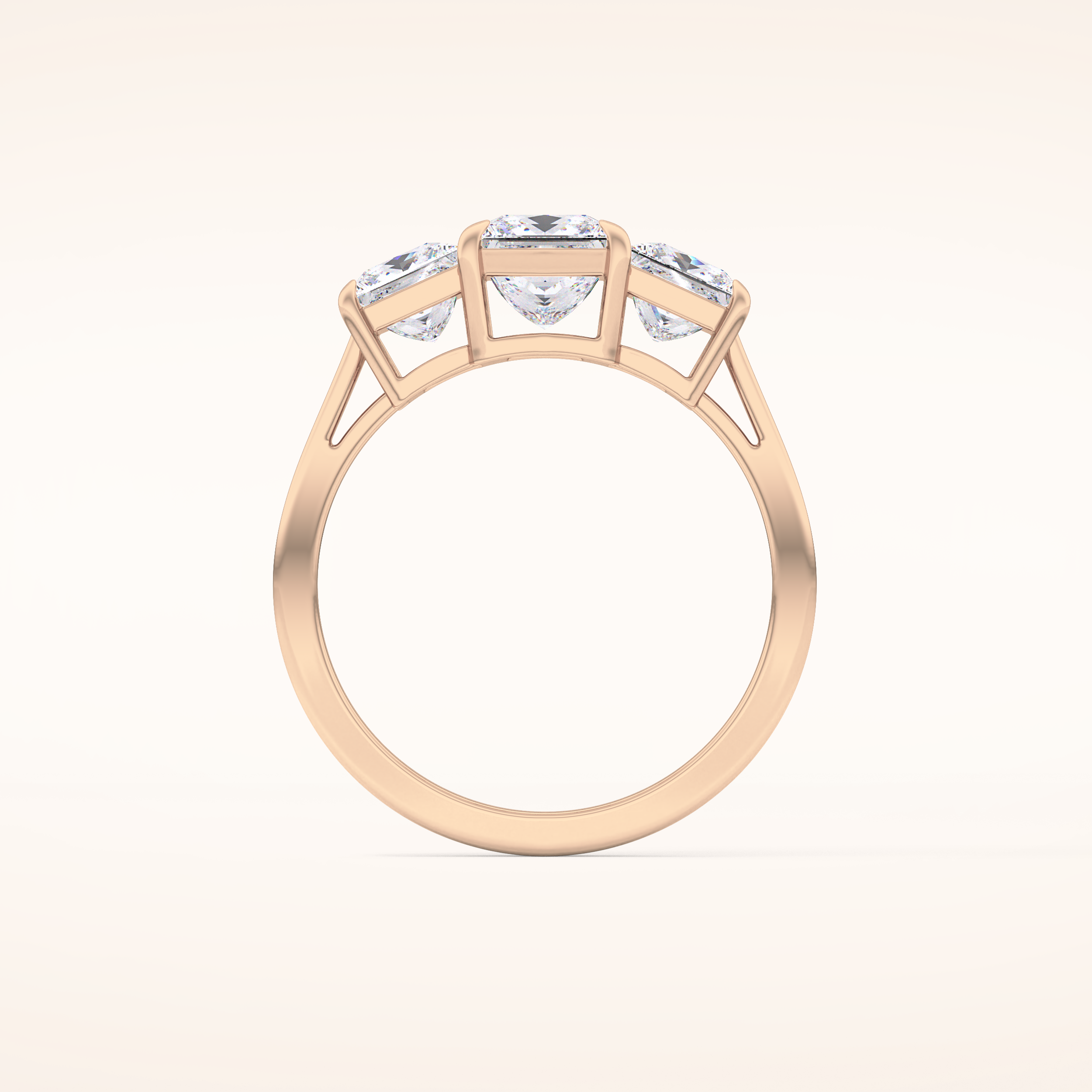 1.04 CT Princess Shaped Three Stone Moissanite Engagement Ring