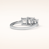 1.04 CT Princess Shaped Three Stone Moissanite Engagement Ring