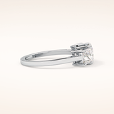 1.04 CT Princess Shaped Three Stone Moissanite Engagement Ring