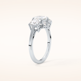 1.04 CT Princess Shaped Three Stone Moissanite Engagement Ring