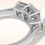 1.04 CT Princess Shaped Three Stone Moissanite Engagement Ring