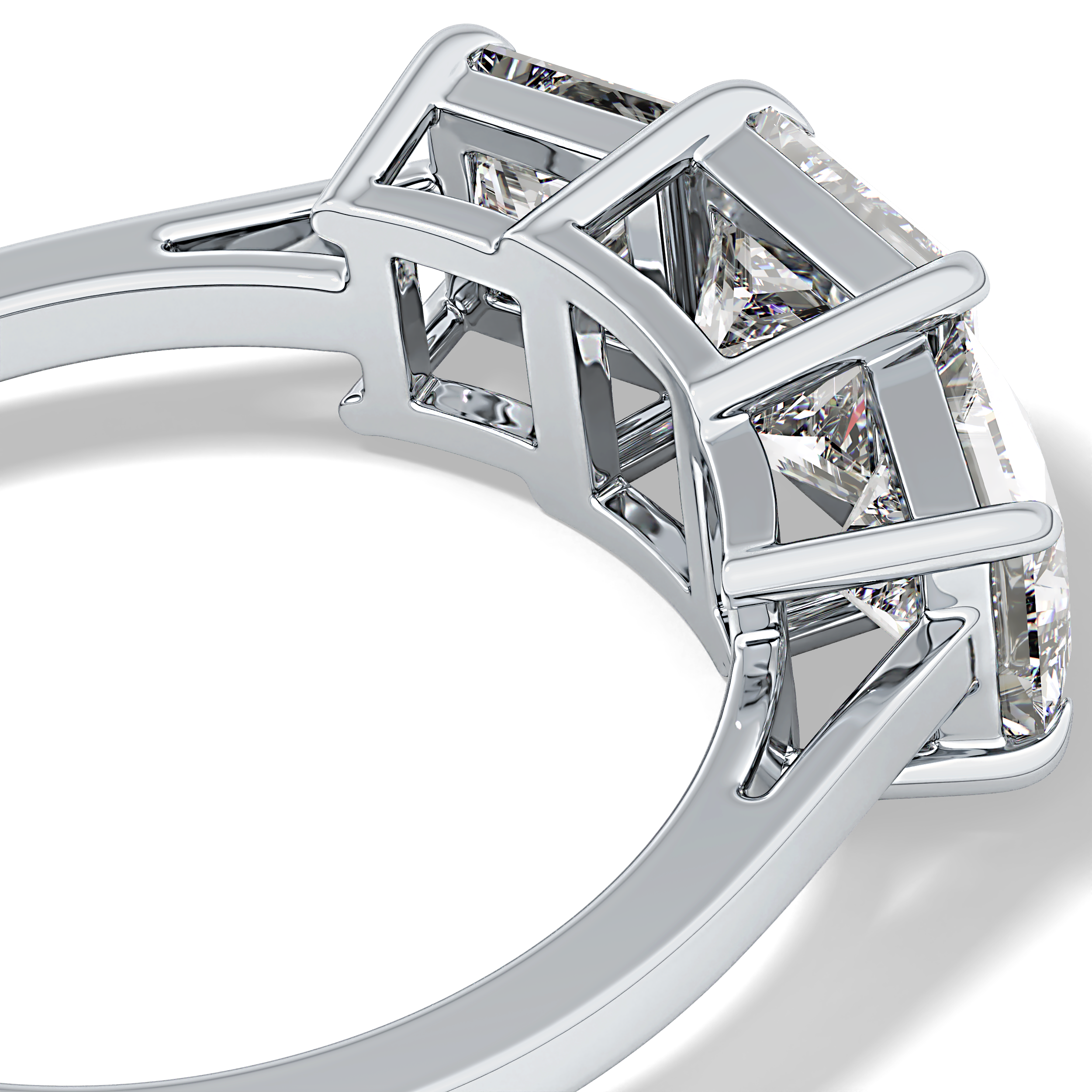 Princess Three Stone Lab Grown Diamond Engagement Ring