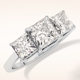 1.04 CT Princess Shaped Three Stone Moissanite Engagement Ring