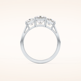 1.04 CT Princess Shaped Three Stone Moissanite Engagement Ring
