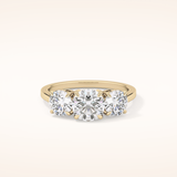 1.03 CT Round Shaped Three Stone Moissanite Engagement Ring