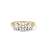 Round Three Stone Lab Grown Diamond Engagement Ring