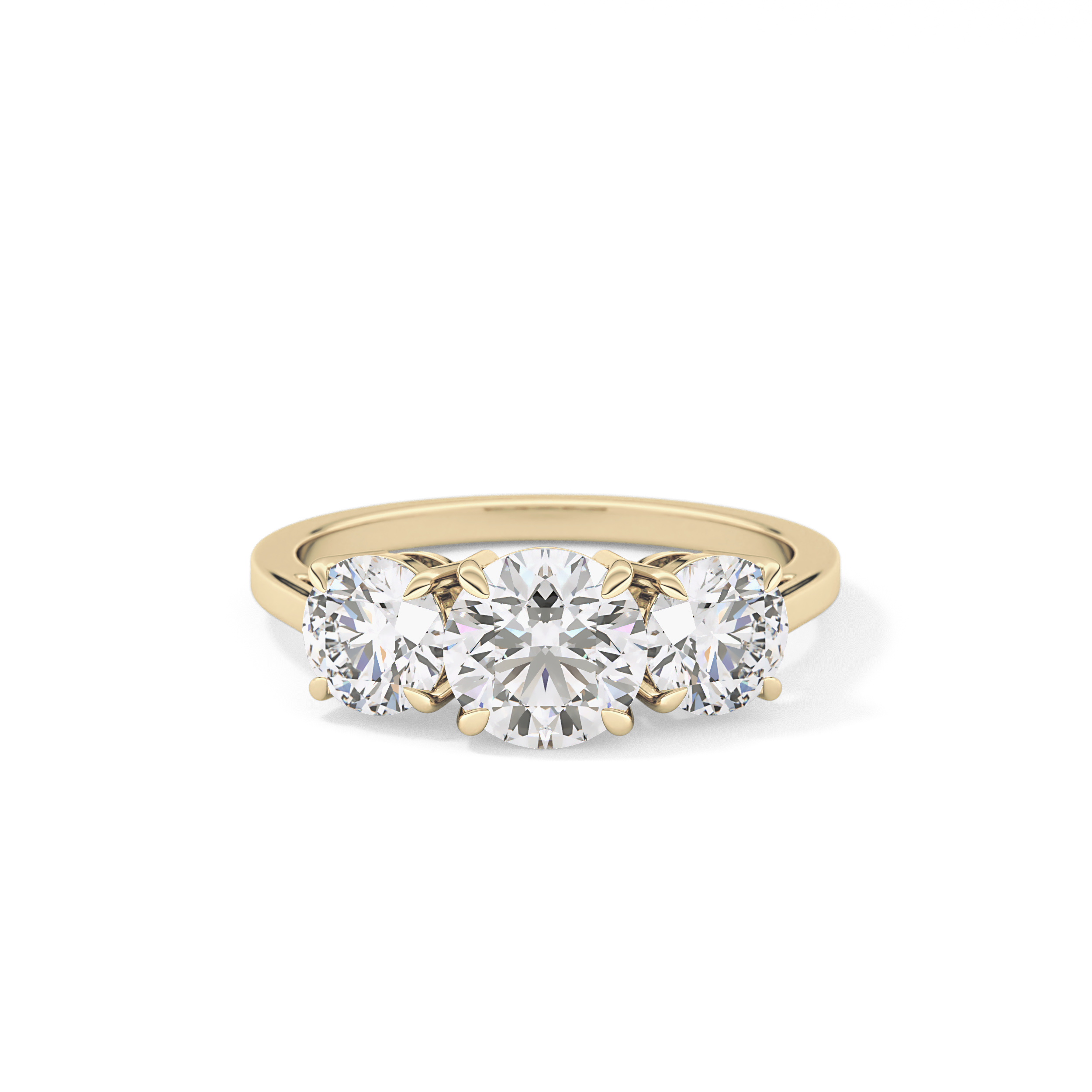 Round Three Stone Lab Grown Diamond Engagement Ring