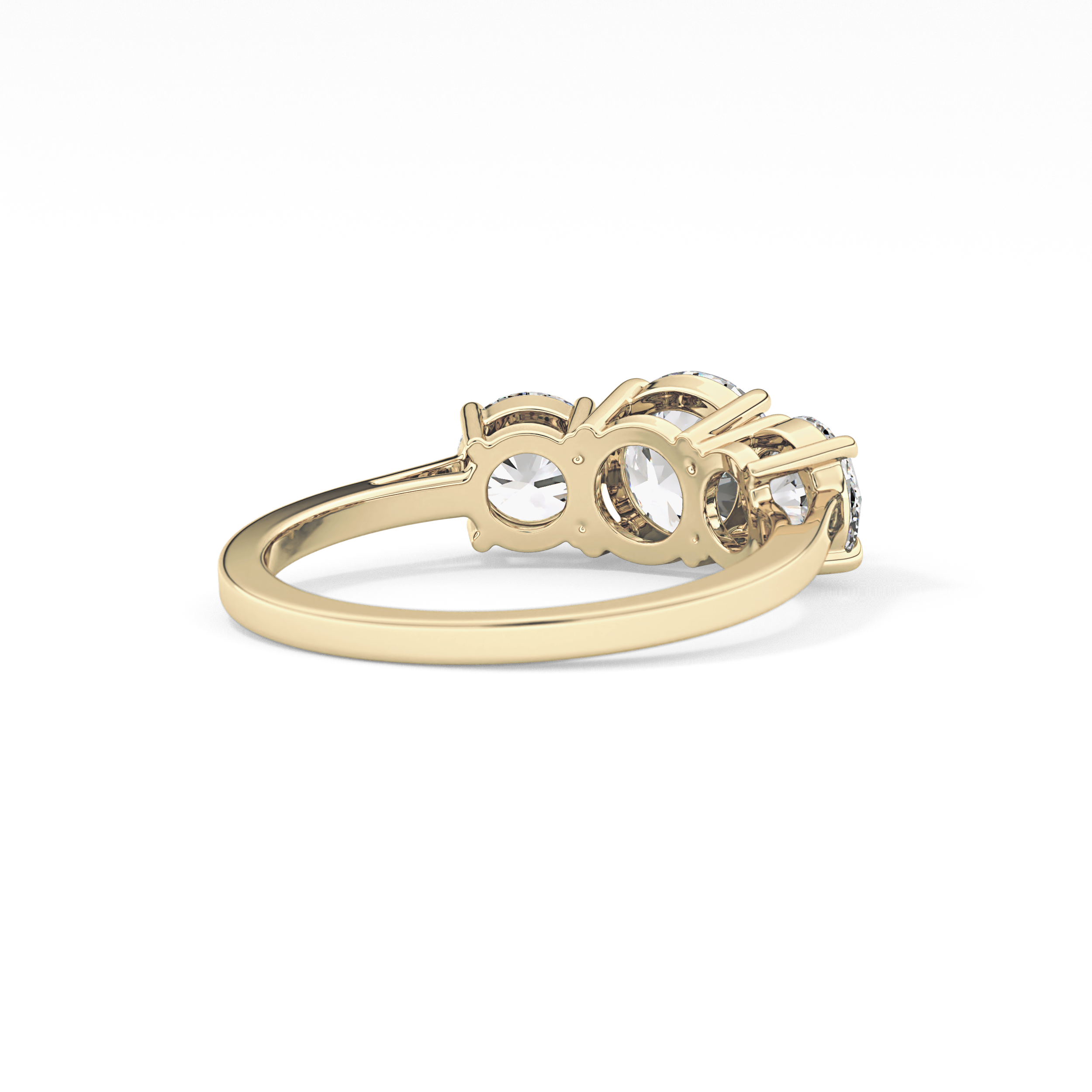 Round Three Stone Lab Grown Diamond Engagement Ring