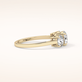 1.03 CT Round Shaped Three Stone Moissanite Engagement Ring