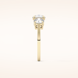 1.03 CT Round Shaped Three Stone Moissanite Engagement Ring