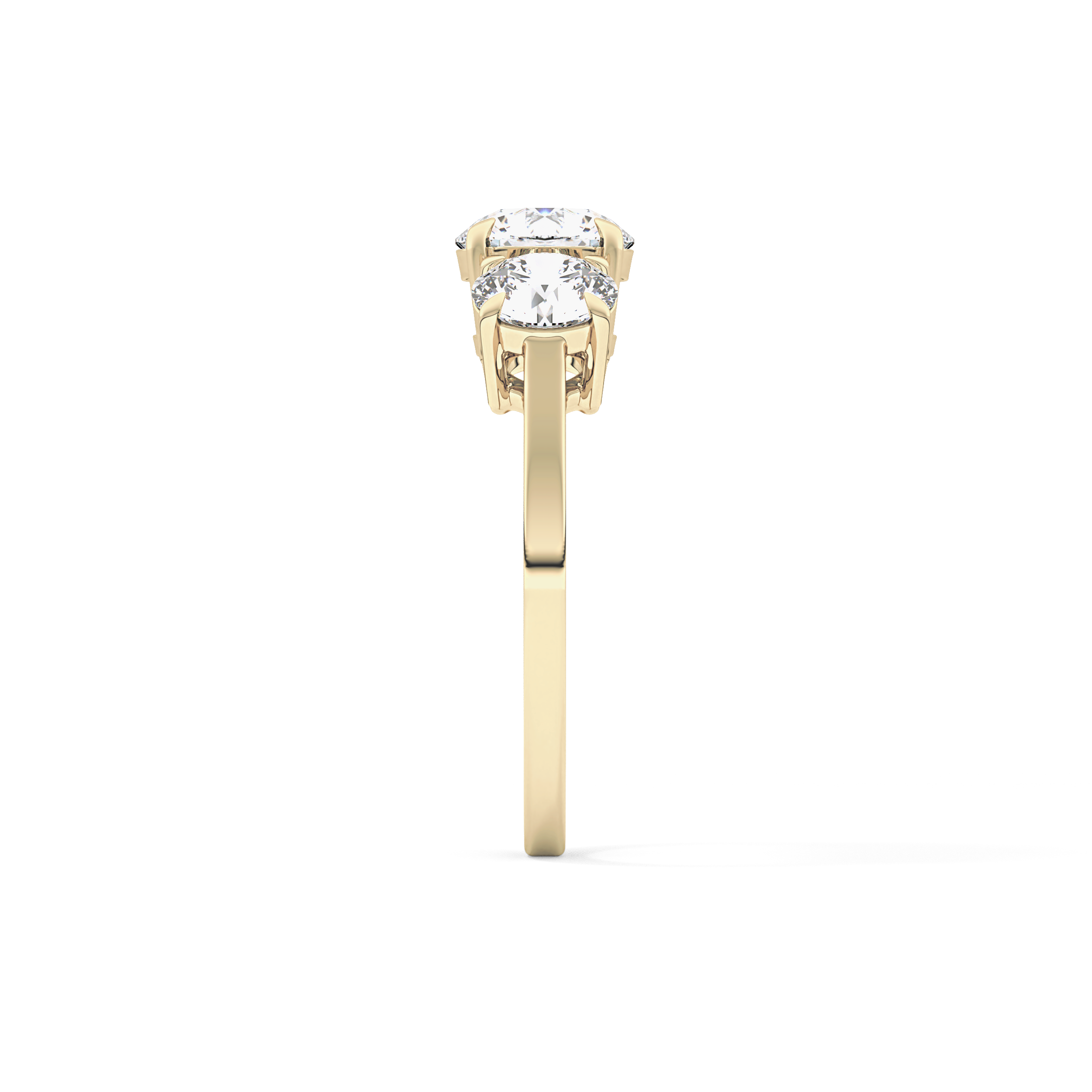 Round Three Stone Lab Grown Diamond Engagement Ring
