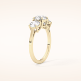 1.03 CT Round Shaped Three Stone Moissanite Engagement Ring