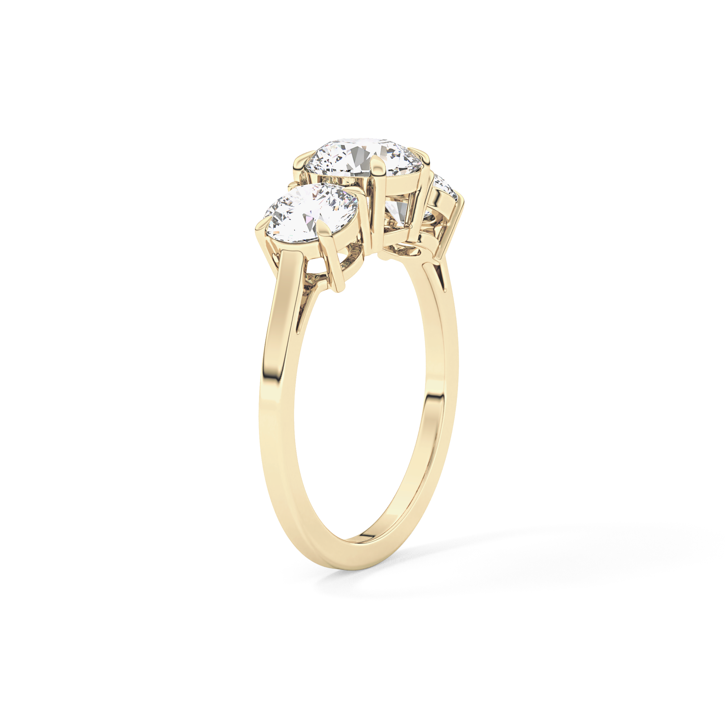 Round Three Stone Lab Grown Diamond Engagement Ring