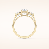 1.03 CT Round Shaped Three Stone Moissanite Engagement Ring