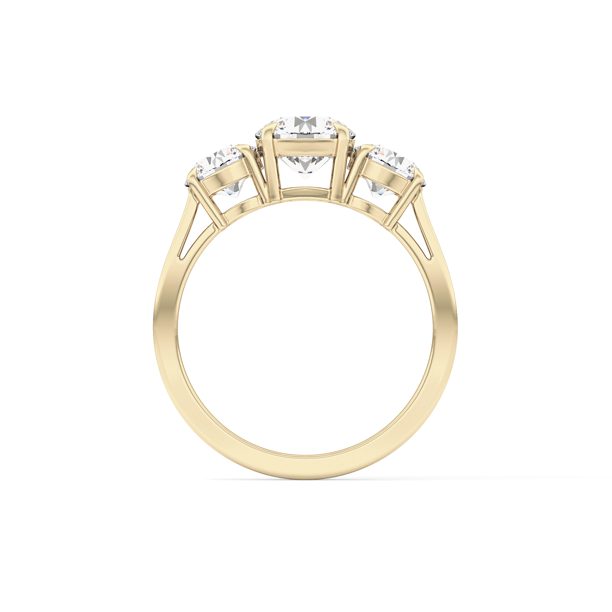 Round Three Stone Lab Grown Diamond Engagement Ring