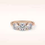 1.03 CT Round Shaped Three Stone Moissanite Engagement Ring