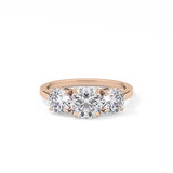 Round Three Stone Lab Grown Diamond Engagement Ring