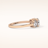 1.03 CT Round Shaped Three Stone Moissanite Engagement Ring