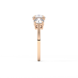 Round Three Stone Lab Grown Diamond Engagement Ring
