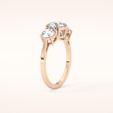 1.03 CT Round Shaped Three Stone Moissanite Engagement Ring