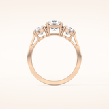 1.03 CT Round Shaped Three Stone Moissanite Engagement Ring