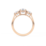 Round Three Stone Lab Grown Diamond Engagement Ring