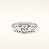 1.03 CT Round Shaped Three Stone Moissanite Engagement Ring