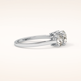 1.03 CT Round Shaped Three Stone Moissanite Engagement Ring