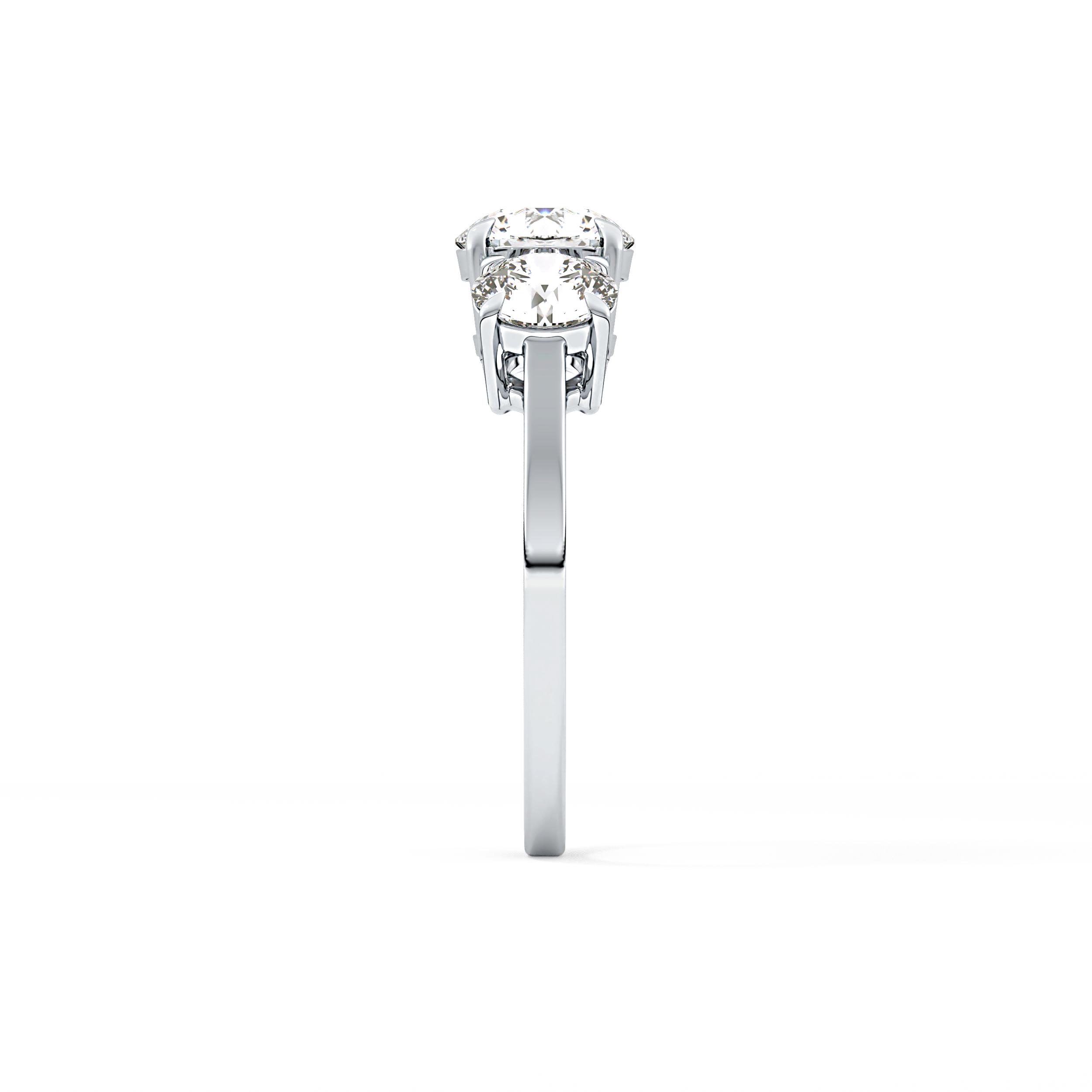 Round Three Stone Lab Grown Diamond Engagement Ring