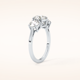 1.03 CT Round Shaped Three Stone Moissanite Engagement Ring