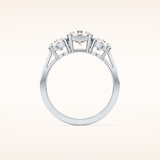 1.03 CT Round Shaped Three Stone Moissanite Engagement Ring