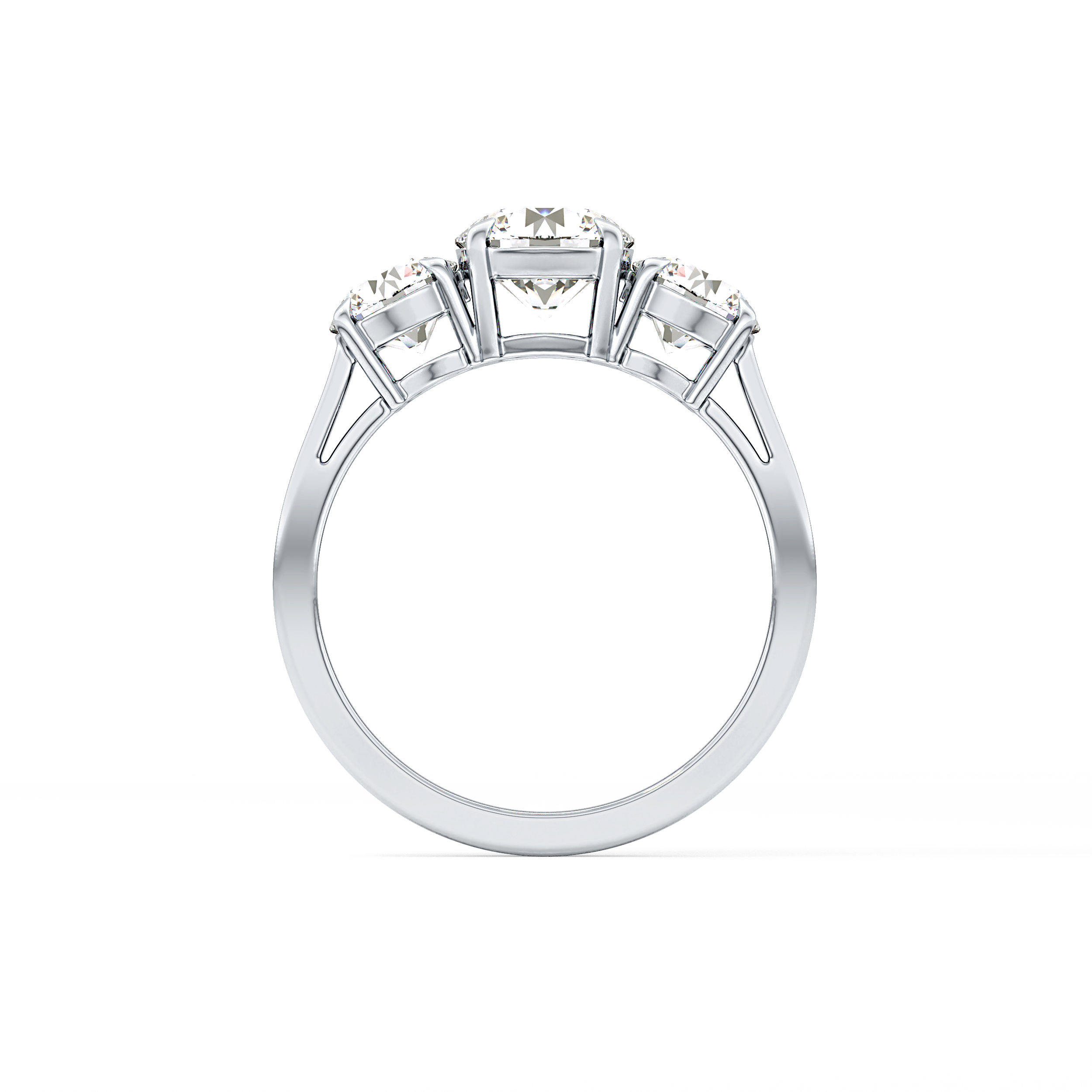 Round Three Stone Lab Grown Diamond Engagement Ring