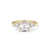 Asscher Three Stone Lab Grown Diamond Engagement Ring