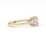 Asscher Three Stone Lab Grown Diamond Engagement Ring