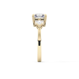 Asscher Three Stone Lab Grown Diamond Engagement Ring
