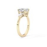 Asscher Three Stone Lab Grown Diamond Engagement Ring