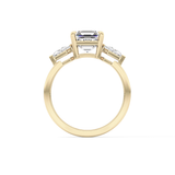 Asscher Three Stone Lab Grown Diamond Engagement Ring