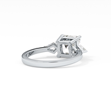 Asscher Three Stone Lab Grown Diamond Engagement Ring