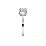 Asscher Three Stone Lab Grown Diamond Engagement Ring