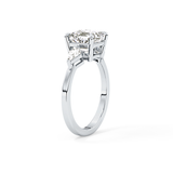 Asscher Three Stone Lab Grown Diamond Engagement Ring