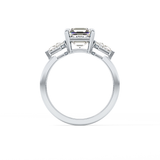 Asscher Three Stone Lab Grown Diamond Engagement Ring