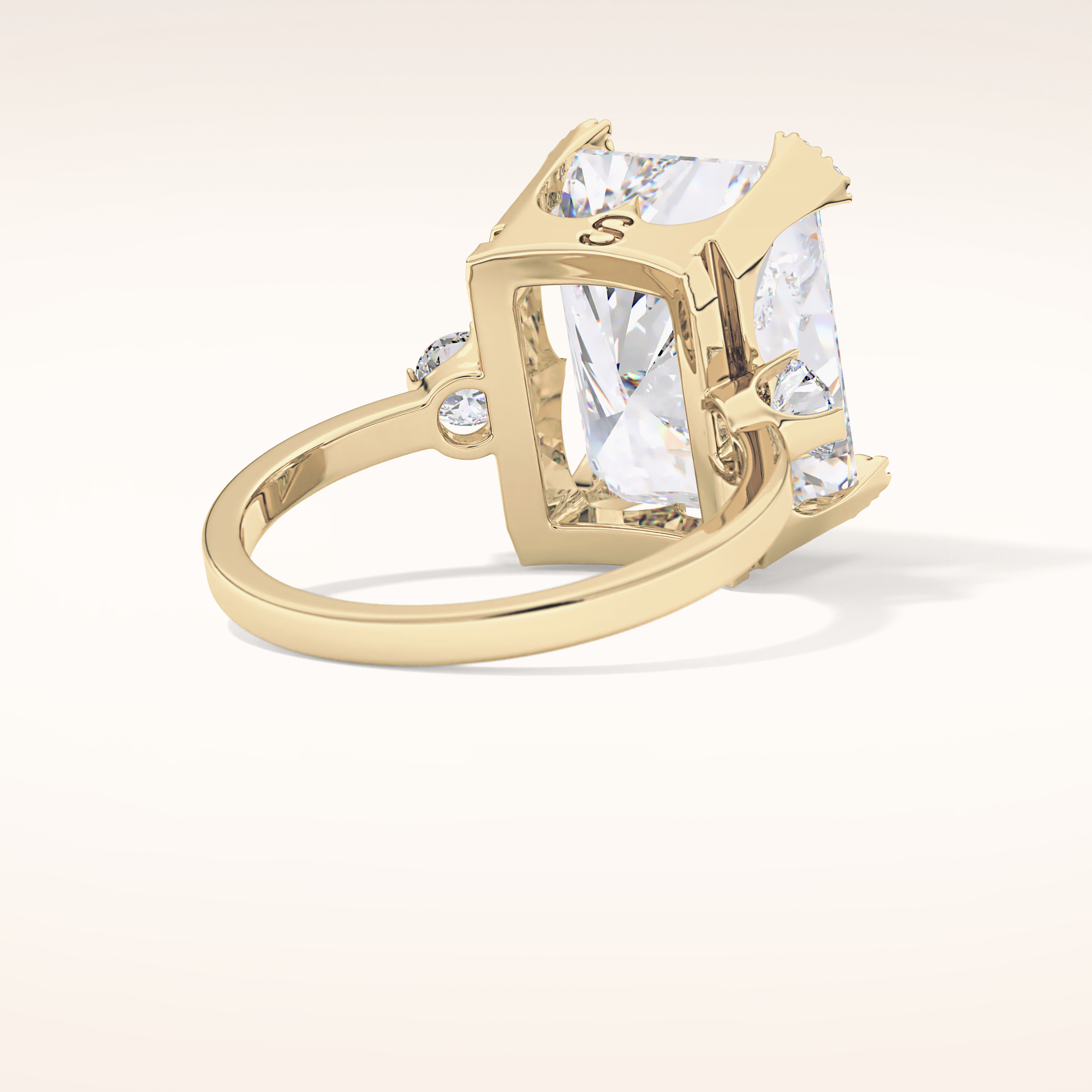 10.45 CT Radiant Shaped Three Stone Moissanite Engagement Ring
