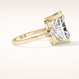 10.45 CT Radiant Shaped Three Stone Moissanite Engagement Ring