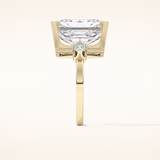 10.45 CT Radiant Shaped Three Stone Moissanite Engagement Ring