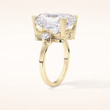 10.45 CT Radiant Shaped Three Stone Moissanite Engagement Ring
