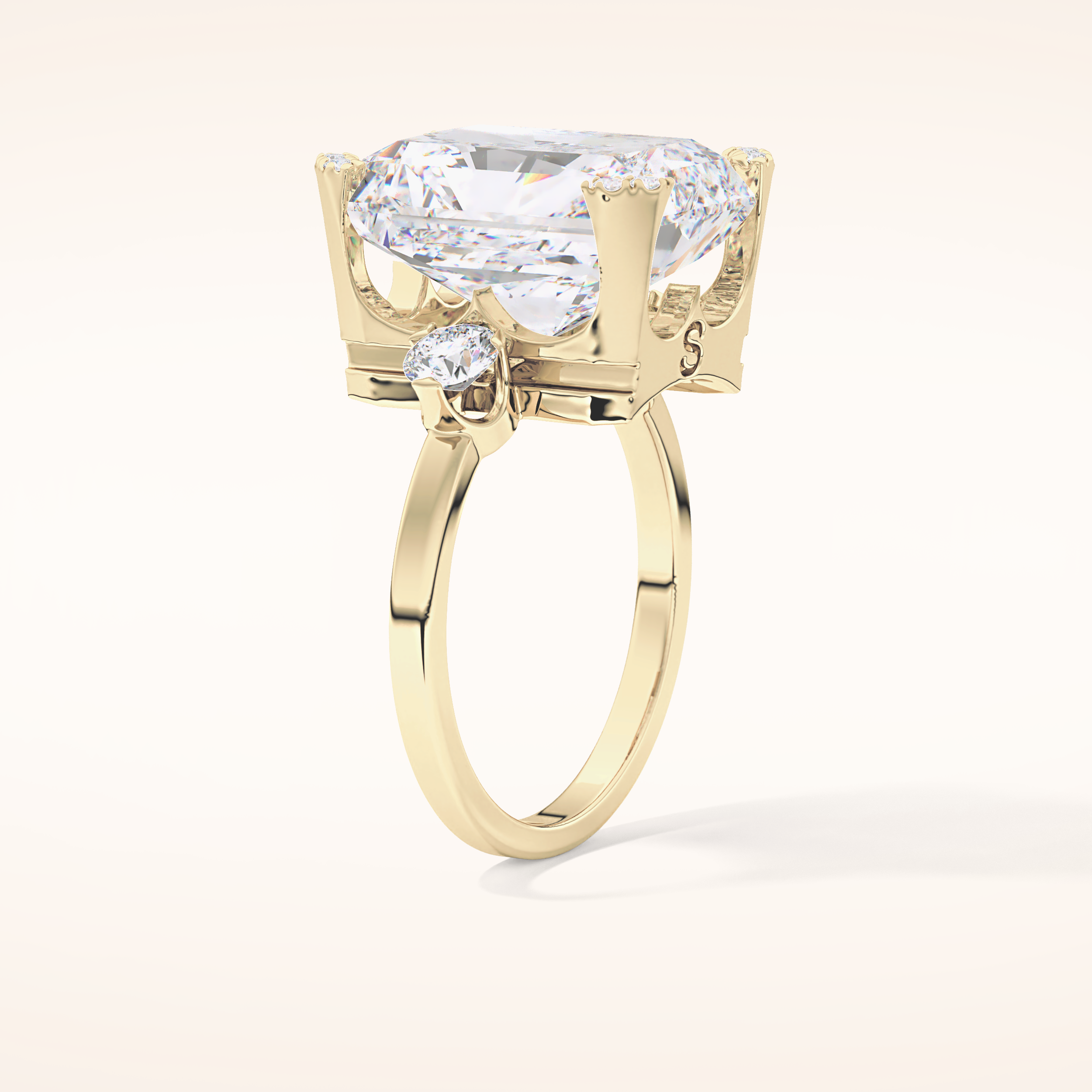 10.45 CT Radiant Shaped Three Stone Moissanite Engagement Ring