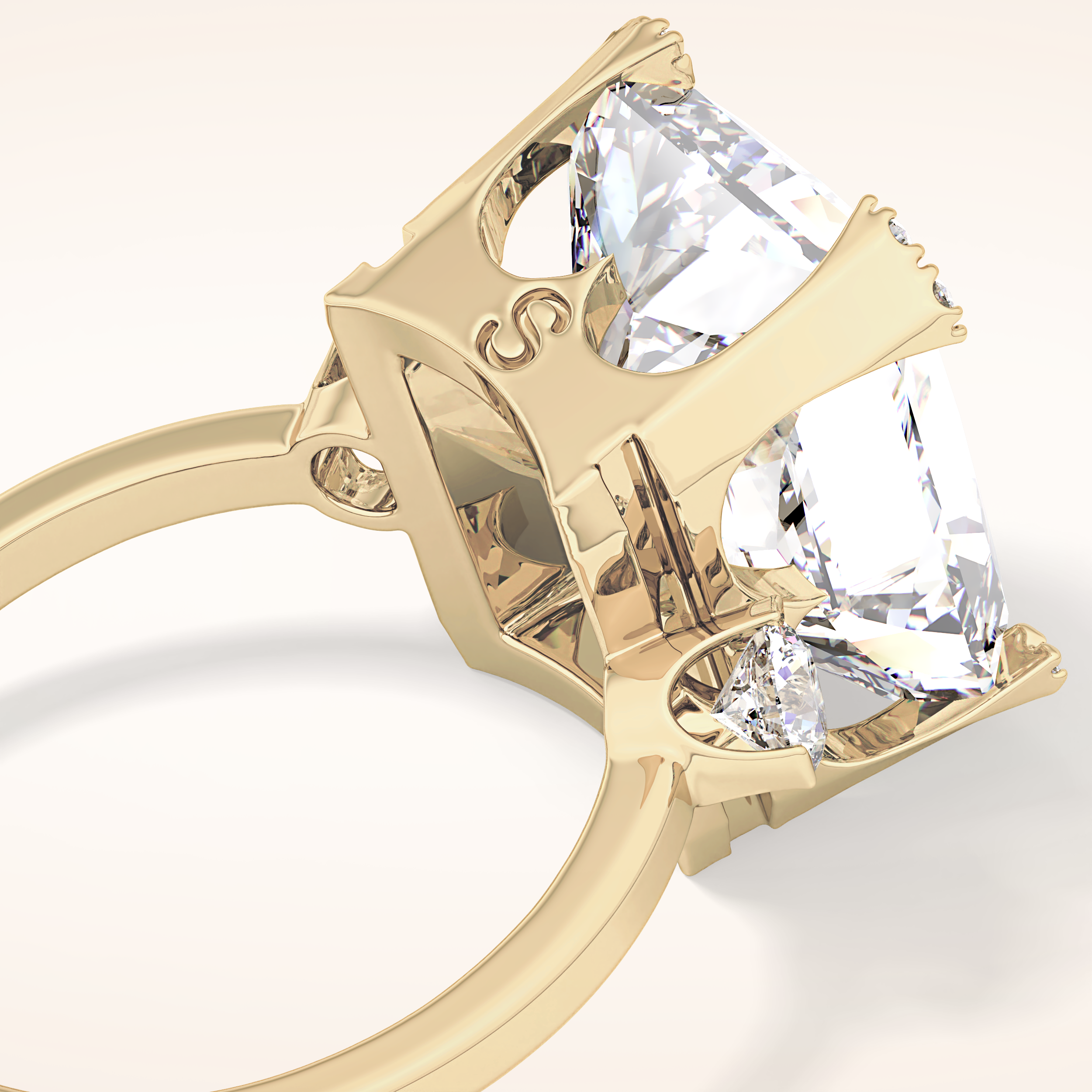 10.45 CT Radiant Shaped Three Stone Moissanite Engagement Ring